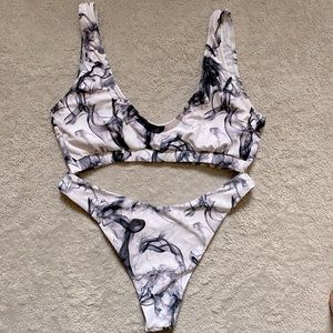 Large Zaful Marbled Bikini Set